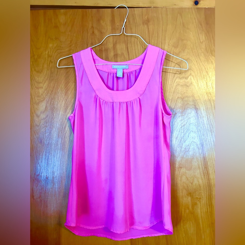 Banana Republic Vibrant Pink Sleeveless Blouse